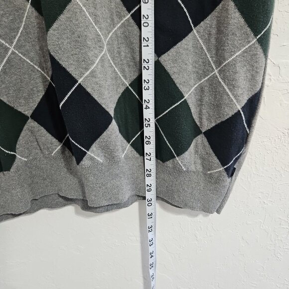 Chaps Sweater Vest Mens Size XL Gray Argyle V Neck Golf Preppy Academia - Picture 4 of 7